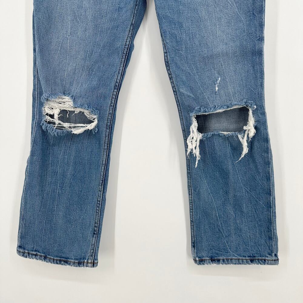 Abercrombie & Fitch The Ankle Straight Jeans Ultra High Rise Knee Rip 26 Short - Picture 4 of 8